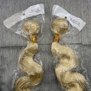 Blonde Body Wave Bundles 18 Inch and 20” 613 Blonde Hair Extensions Synthetic